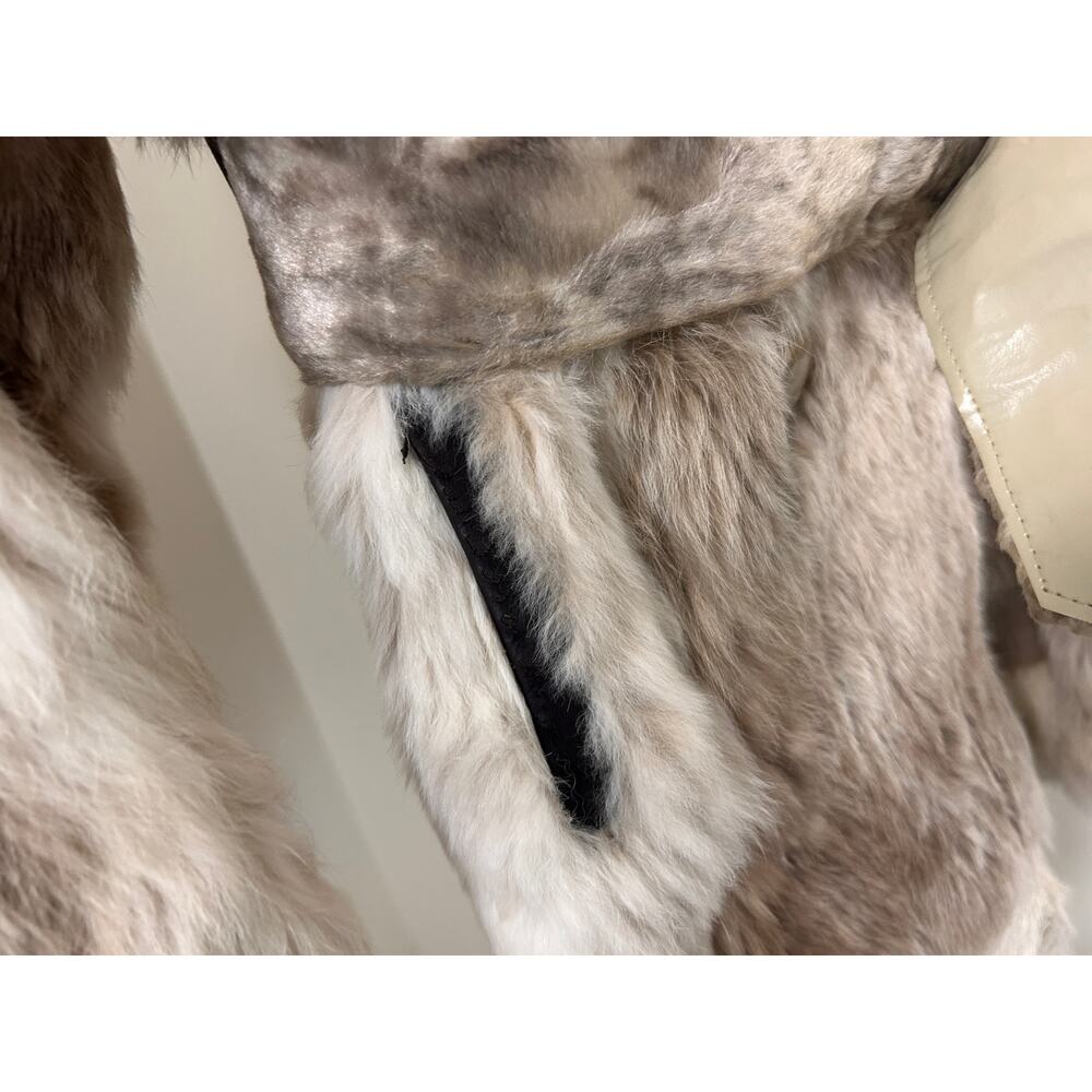Vintage Edward Glasser Rabbit Fur Coat | Belted Mid-Length | Classic Beige | S - Picture 3 of 16